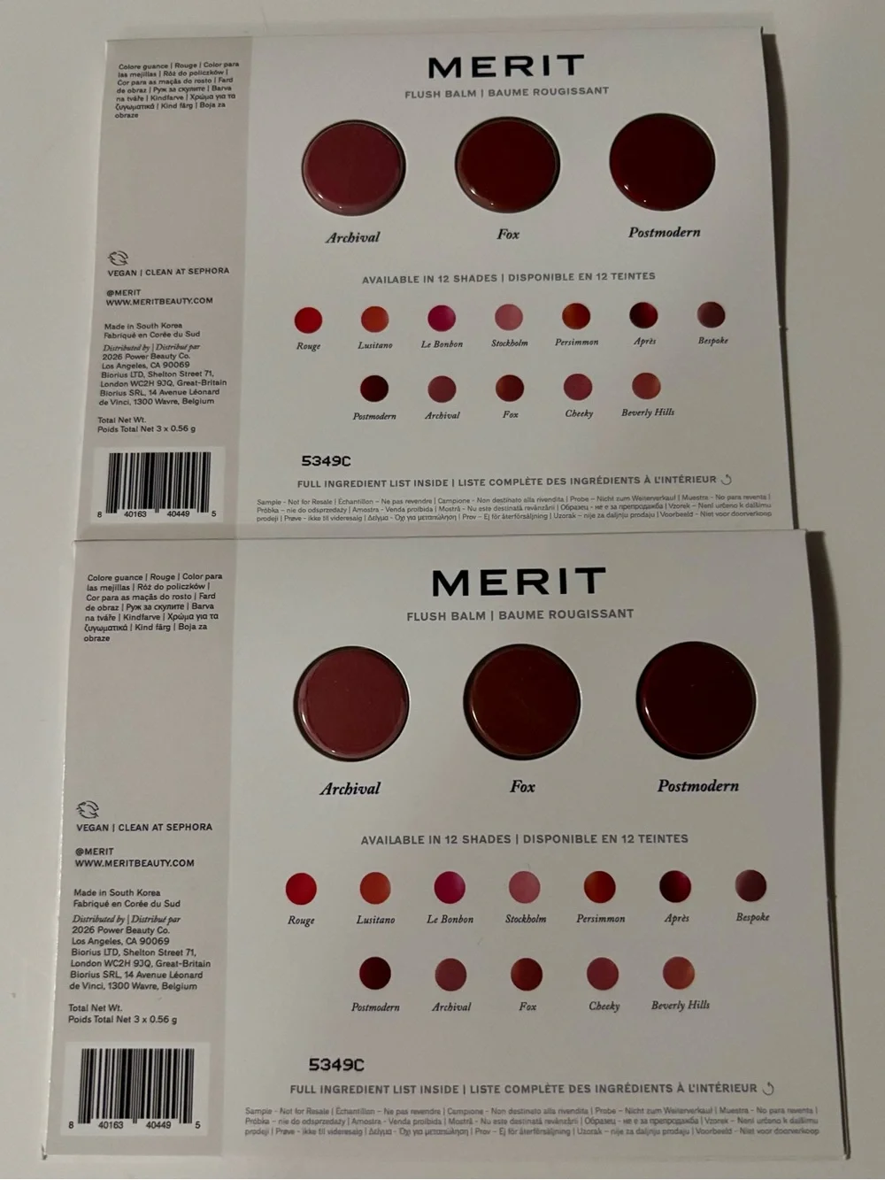 NWT Merit Flush Balm Cheek Color samples set of 2